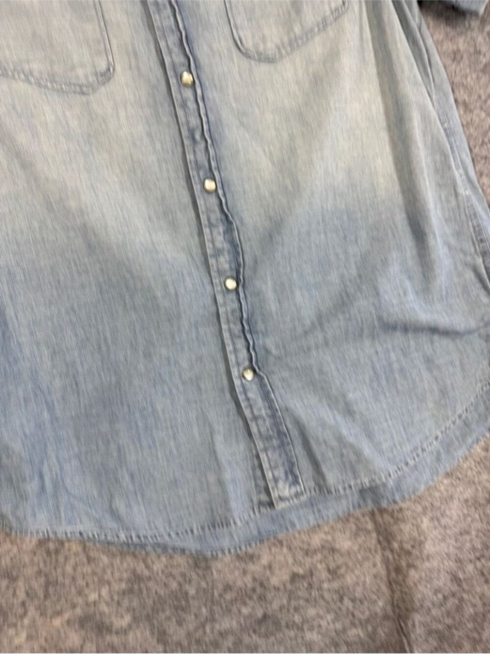 Denim & Supply Ralph Lauren Chambray Shirt Blue M Western Pearl Snap Casual - Picture 8 of 13